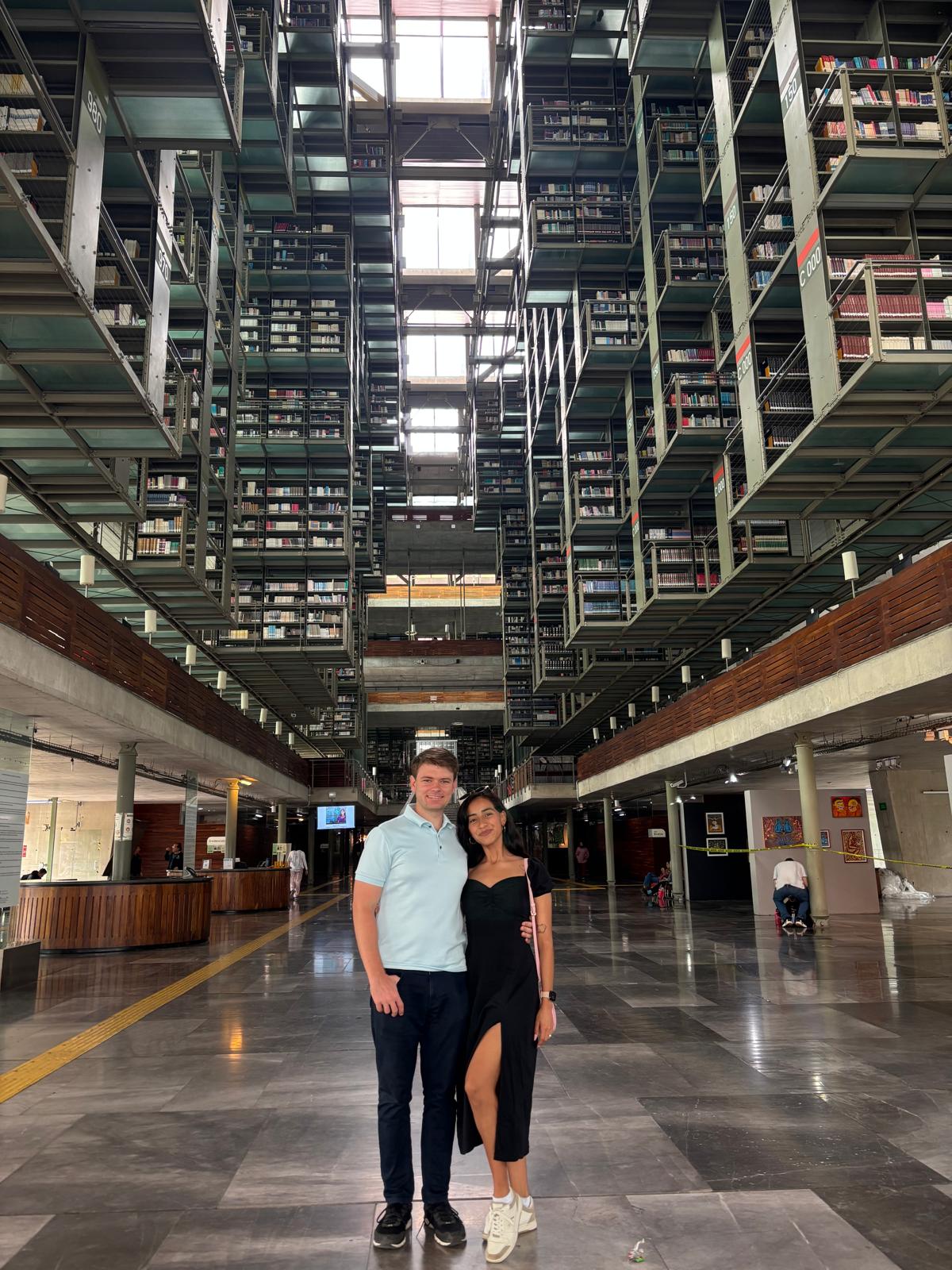 Jocy and Ryan at the Biblioteca Vasconcelos in Mexico City